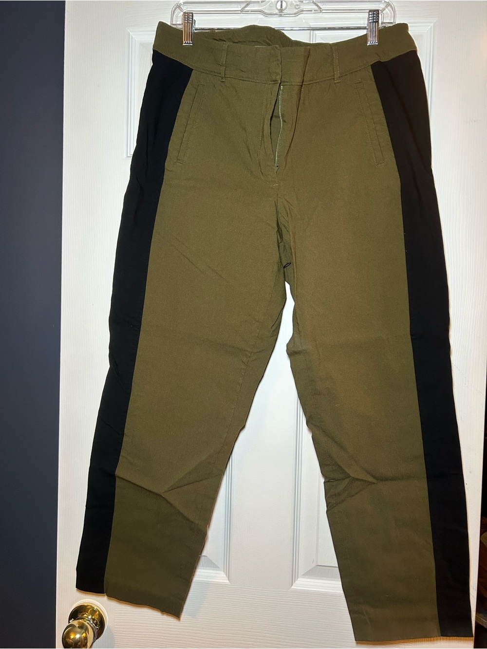 Women’s Lane Bryant Olive Green Pants with Black Side Panels